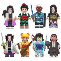 Demon Slayer Nichirin kardas konstravimo kaladėlės žaislas, Yoriichi minifigūrėlės ginklo aksesuaras, Mugen traukinio naujas surinkimo modelis Season 4 - 8pcs