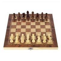 Classic Wooden Chess Set With Foldable Board And Multigame Functionality For Home And Travel Use
