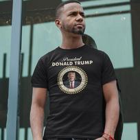 Trump T-shirt JAV prezidento antspaudas Trumpas rankovės Premium viršus Unisex T-shirt XXXXL gray
