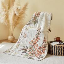 Junwell Cotton Muslin Large Bath Towel Absorbent Soft Bath Towel Throw Floral Chic Blanket - Luxurious Beach Towel Travel Use 80x160cm