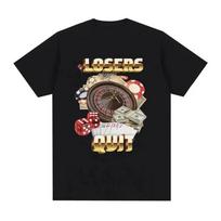 Casino Gambling Dice Money Roulette Losers Quit T-Shirt XXXL gray