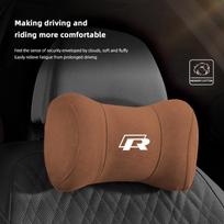 Suede galvos atrama automobilio kvėpuojanti atminties putų kaklo DFHJ6 pagalvė VW Jetta Golf Passat Polo CC Tiguan Arteon Touareg Taigo Caddy ratlankio dangtelis