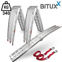 BITUXX aliumininių užvažiavimo rampų rinkinys keturračiui ar sodo traktoriukui, iki 680 kg
