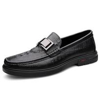 Fashion Spring Autumn Hot Selling Lightweight Flat Shoes Versatile Men's Leather Casual Shoes Soft Soled Massage Sole Business Shoes 44 gray
