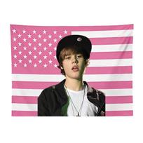 J-Justino B-Bieberio Rožinė JAV Vėliavos Gobelenas, Y2K Pop Žvaigždės Sienos Kabinys Gerbėjų Kambariui Miegamajam Bendrabučio Dekoras 120X180CM