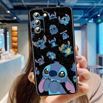 Stitch Animacinis Mielas Samsung Galaxy S24 S23 S22 S21 S20 FE S10 S10E Plus Ultra Pro Lite 5G Juodas TPU Telefono Dėklas Samsung S24 Ultra 5G gray