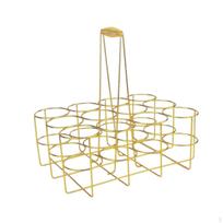 Butelių nešiklis Alaus stovas, 12 butelių talpos krepšys Vandens stovas lauko reikmenims 29.5cmx22cmx32cm auksas