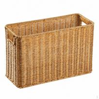 Austi laikymo krepšiai, stačiakampis pintas krepšys su išpjautomis rankenomis, smėlio spalvos sintetinės rotango, skirtas New two-tone rattan_pale Coffee