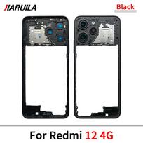 For Xiaomi Redmi 14C 13C A3 12 4G 14C Middle Plate Frame Front Bezel Housing Case Back Mid Plate Replacement Parts For Redmi12 4G Black