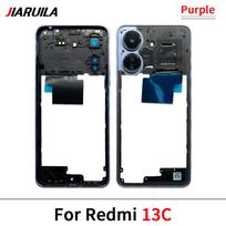 For Xiaomi Redmi 14C 13C A3 12 4G 14C Middle Plate Frame Front Bezel Housing Case Back Mid Plate Replacement Parts For Redmi13C Purple