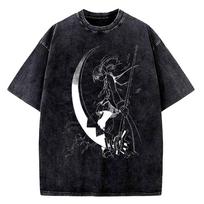 Soul Eater cotton Vintage Washed shirt teen kawaii Colorful Punk hip hop Breathable t shirt kawaii Retro aesthetic Colorful L