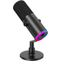 TONOR dinaminis mikrofonas TD510 AIR S USB/XLR, vienakryptis, suderinamas su PC/PS4/PS5, RGB, skirtas žaidimams/transliacijoms, juodas, juoda