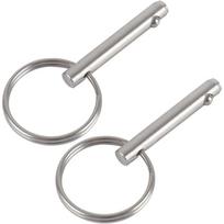 2-Pack 5/16  (8mm) 316 Stainless Steel Quick-Release Pins – 76/95/120mm Lengths – Spring-Loaded Ball Lock For Bimini Tops, Marine Hardware 8*35-2pcs gray