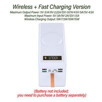 40 Cells 18650 DIY Power Bank Case Kit Detachable No Soldering 22.5W Fast Charge Digital Display Shell Without Battery Wireless žalia