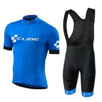 CUBE Team Club Short Sleeve Cycling Jersey Road Bike Roller Skating Sports 120CM blue