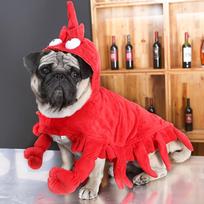 Dog lobster costume Teddy Pug Halloween clothes red role play pet clothes red