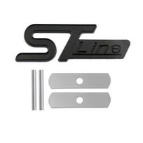 ST LINE logotipo priekinės grotelių emblema, ženklelis, automobilio galinės bagažinės lipdukai, decalai Focus Kuga Fiesta Mondeo ESCAPE Ecoboost 7.9 x 2.7cm