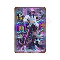 Anime Online Game Valorant Poster Neon Metal Tin Sign Plaque Wall Kawaii Game Room Decor Reyna Jett Gaming Gamer Aesthetic Gift 20x30cm（7.8x11.8inch）