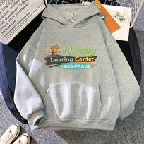 Quality Learing Center Sweatshirts 800 Fraud Funny Humor Pop Culture Hoodies Unisex High Street Loose Clothes Trendy Casual Tops XXL gray