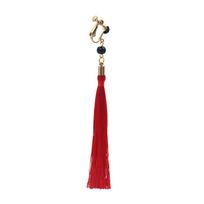 Anime VTuber Vox Akuma Cosplay Earrings NIJISANJI EN Luxiem Red Tassel Ear Clip For Women Men Props Jewelry Accessories red