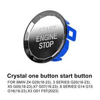for BMW Z4 G29 G20 X5 G05 X7 G07 G14 G15 G16 X3 G01 F97 Crystal Car Engine Start Button Ignition Cover Stop Switch Accessories blue button