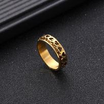Hot selling fashionable hollow peach heart rotatable ring No. 9 black