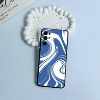 Abstract -FluidWavy Pattern Phone Case For Samsung S25,S24,S21,S22,S23,S30,Ultra,S20,Plus,Fe,Lite,Black Soft Silicone Samsung S21lite white