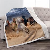 Arklių Apklotas Dovana Gyvūnai Rožės Gėlių Spaudinys Dovana Dekoras Namų Sofos Lovos Minkštas Jaukus Pliušinis Mėtomasis Vaikams Suaugusiems 50x60 colių Size: 75*100cm, Weight: 280 GSM