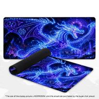 XXL Dark Dragon Large Mouse Pad Fantasy Magic Rune Neon Graphic Desk Mat Non-Slip Rubber Gaming Computer Keyboard Mouse Mats 600x300x2mm blue