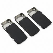 3pcs Refillable Dispenser Handheld Bird Feeder Metal Rectangular Travel Floss Pick Case  Travel Use