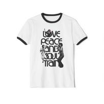 Love Peace Soul Train Ringer T-Shirt: Boogie Dance Music Logo 3XL