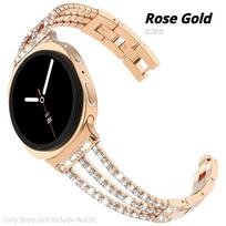 Diamond Strap for Samsung Galaxy Watch 9 44mm 40mm Luxury Women Metal Bracelet for Samsung Galaxy 8 40mm 44mm Classic 46mm Correa Watch 8 Classic 46mm rožinio aukso spalvos
