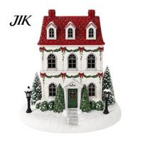 Snowy Roof Festive Humidifier Christmas House Aroma Diffuser with Warm LED Light for Holiday Home Decor, Decorative Glowing Accessories Essential Oil gray