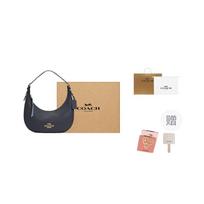 Coach Bailey 27 Casual Solid Color Letter Metal Logo Zipper Closure Exquisite Pebble Grain Smooth Leather Tote Shoulder Bag Large C4108-IMSQC Gift Set (Box+Pocket Mirror) black
