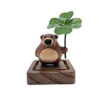 Cute Bear Aroma Diffuser Wood Creative Essential Oil Fragrance Ornament Car Home Bedroom Tea Table Decor Niche Aromatherapy gray