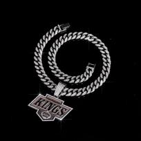 Hot-Selling Fashion Pendant Necklace Los Angeles Kings Hockey Team Zircon Crystal Bamboo Chain Party gray