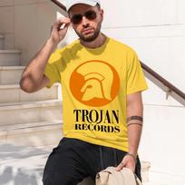 TROJAN RECORDS 2026 fashion heavyweight hot selling retro printed pattern fun round neck T-shirt for daily comfort XS yellow