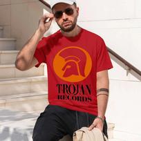 TROJAN RECORDS 2026 fashion heavyweight hot selling retro printed pattern fun round neck T-shirt for daily comfort S red