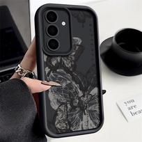 Rašalo drugelių rašto dėklas Samsung S25 S24 S22 Ultra Plus S23 S21 A20 FE A55 A54 A53 A52 A35 A34 A15 A14 S26 A17 A37 A57 Silikoninis minkštas dėklas Samsung A36