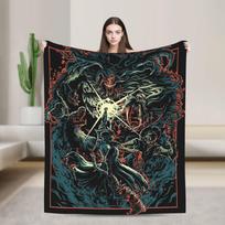 Bloodborne Dark Souls Blanket  Warm Soft Print Plush Throw Blanket For Girls Boys Couch Chair Flannel Bedspread Bed Cover 30x40in black