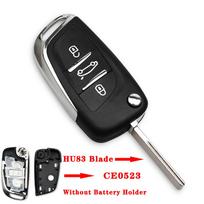For Citroen Coupe C2 C4 Picasso C5 C6 C8 Xsara For Peugeot 306 407 807 Modified Flip Remote Car Key Shell Fob Ce0523 2/3B (as the picture,For Citroen) black