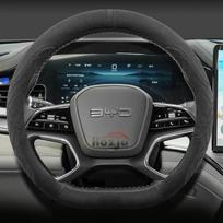 Suede odos automobilio vairo užvalkalas BYD Atto 2 2025, neslystantis, automobilių stiliaus, automobilių aksesuarai black