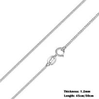 Classic Basic O-chain Solid 925 Sterling Silver Lobster Clasp Adjustable Necklace Box Cable Chain DIY Jewelry for Women 45cm white