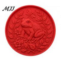 Memorial Stone Casting Form Silicone Stepping Mold, Hummingbird/Squirrel/Turtle/Owl/Fox/Butterfly/Frog Paver Molds, Reusable Concrete Plastic Mold for Frog red