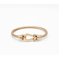 European American Hot Selling Horseshoe Magnetic Buckle Bangle Stainless Steel Titanium Steel Unisex beige
