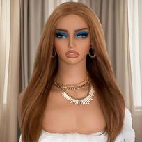 Realistic Mannequin Head Display Wig Showing Stand Holder Jewelry Bust for Beauty brown