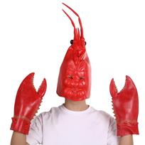 Large shrimp and lobster headgear, animal masks for stage performances, crab claws cos Large Pliers Creative Latex Gloves lobster mask