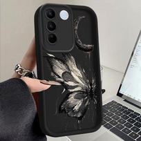 Moon Butterfly Is Suitable Samsung S24 S23 S22 Ultra Plus S21 A55 A54 A53 A52 A35 A25 A15 A14 5G Anti Drop Silicone Soft Cover Samsung S23 gray