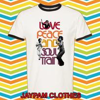 Soul Train Love Peace And T-shirt L orange