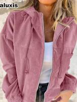 Hot Selling Autumn New Pure Color Down Jacket Women's Simple Style Hooded Coat S